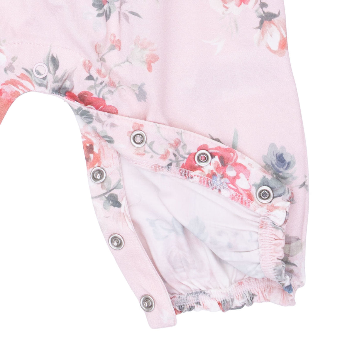 Painterly Rose Bouquets - Ruffle Sleeve Snap Romper