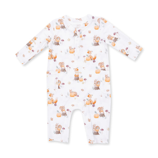 Woodland Animals with Pumpkins - Uni Romper