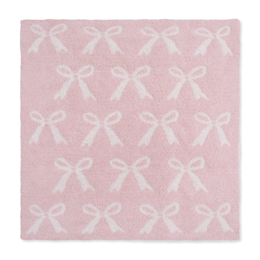 Chenille - Blush Bow Blanket