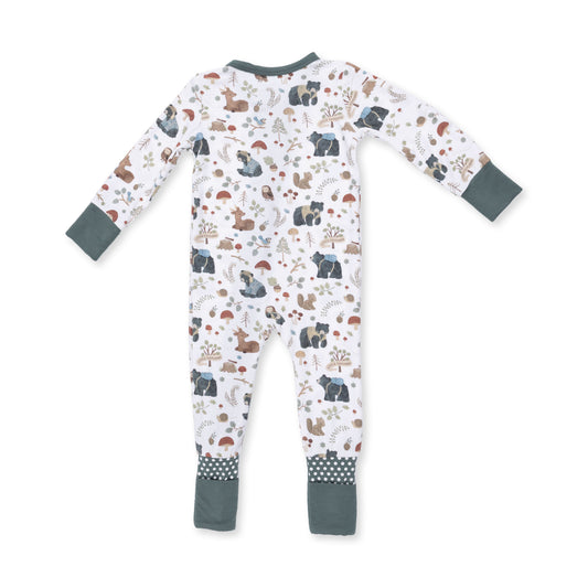 Southern Woodland Animals Green - Convertible Romper