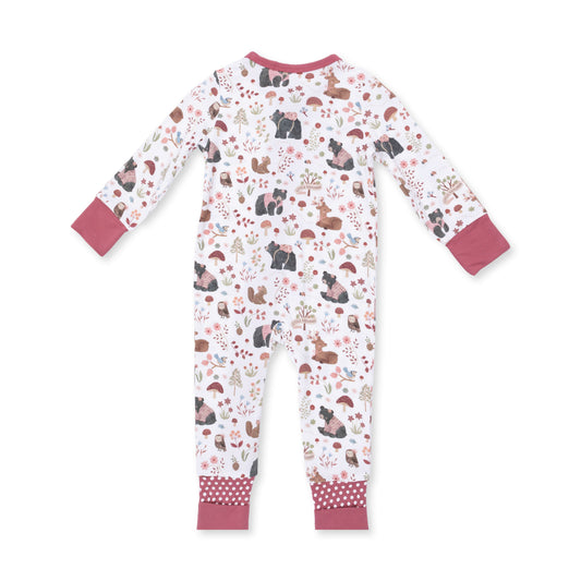 Southern Woodland Animals Pink - Convertible Romper