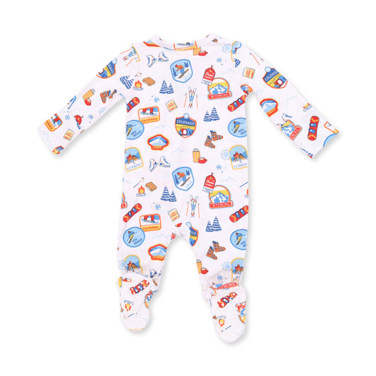 Vintage Ski Patches - 2 Way Zipper Footie