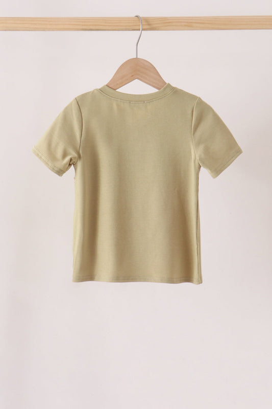 Sage pumpkin embroidery top