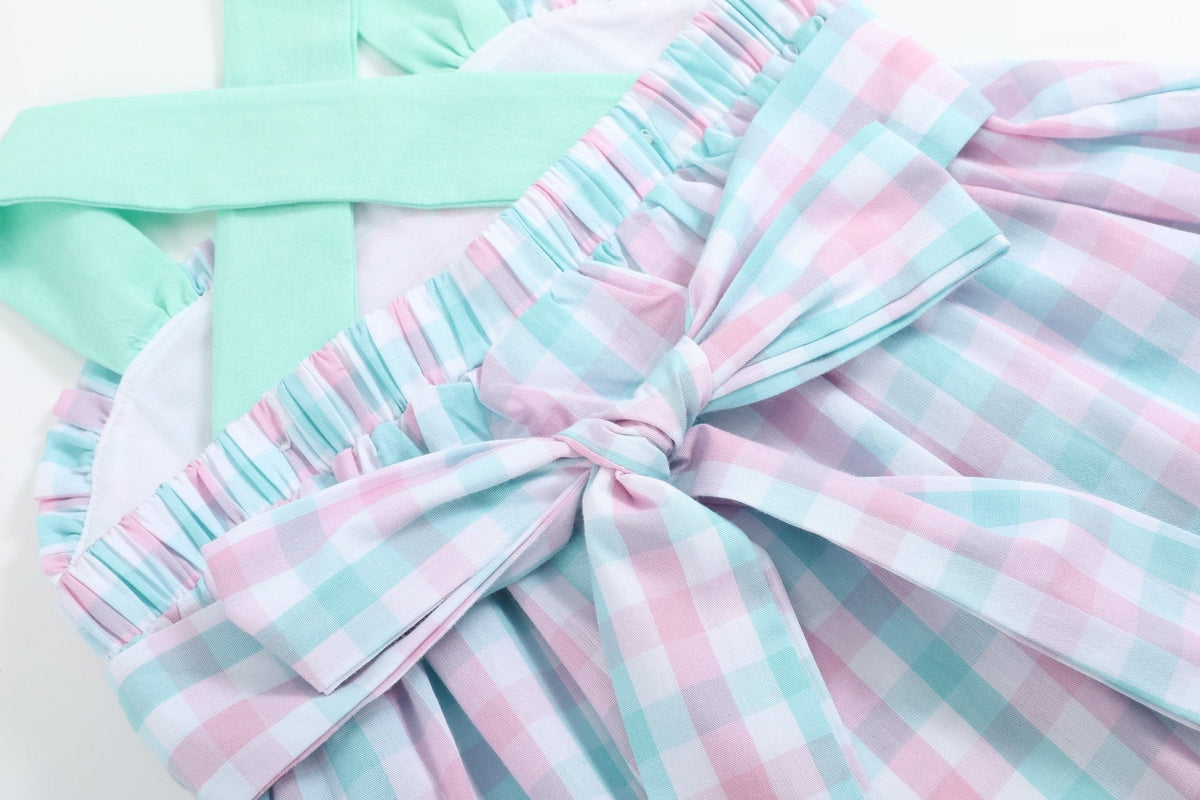Pink and Aqua Seashell Smocked Sundress
