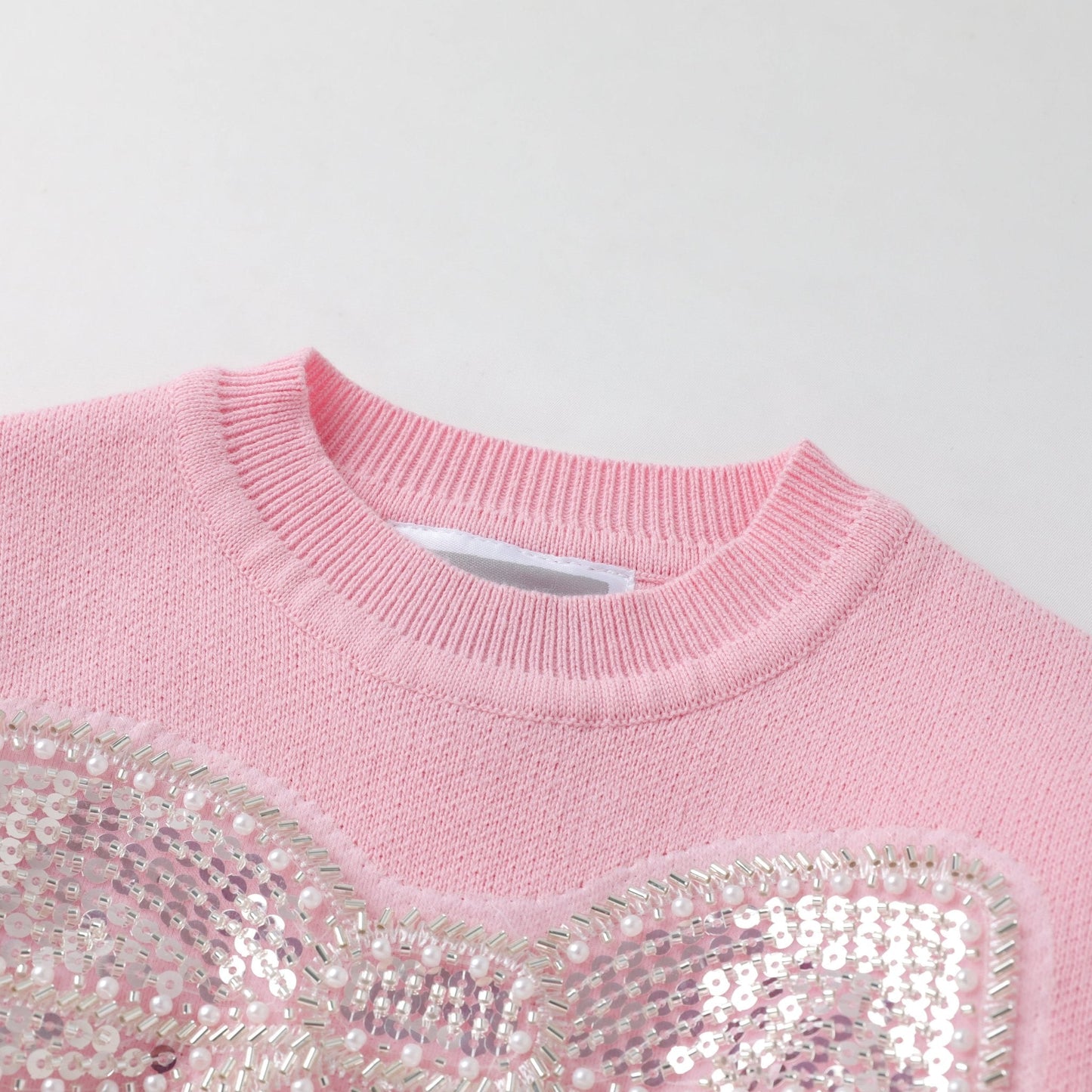 Pink Sparkly Bow Sweater
