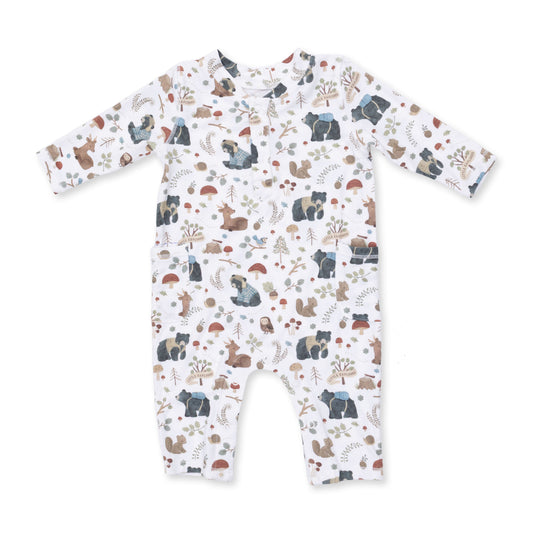 Southern Woodland Animals Green - Uni Romper