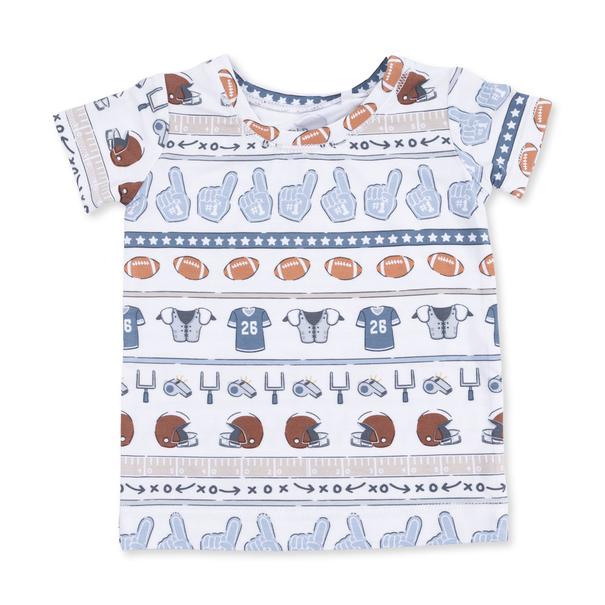 Football Stripe - Short Sleeve Loungewear Set