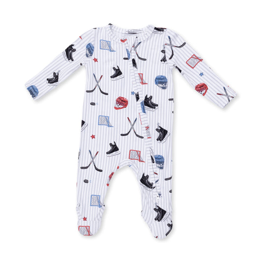 Hockey Stripe - 2 Way Zipper Footie