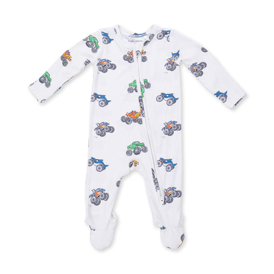 Monster Trucks - 2 Way Zipper Footie