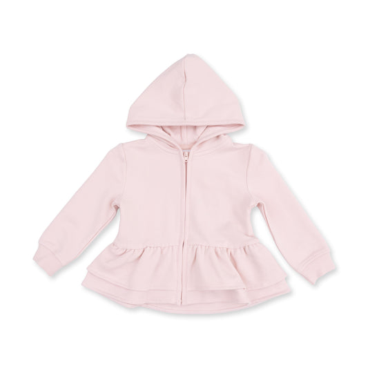 Veiled Pink Bows - Zip Peplum Hoodie