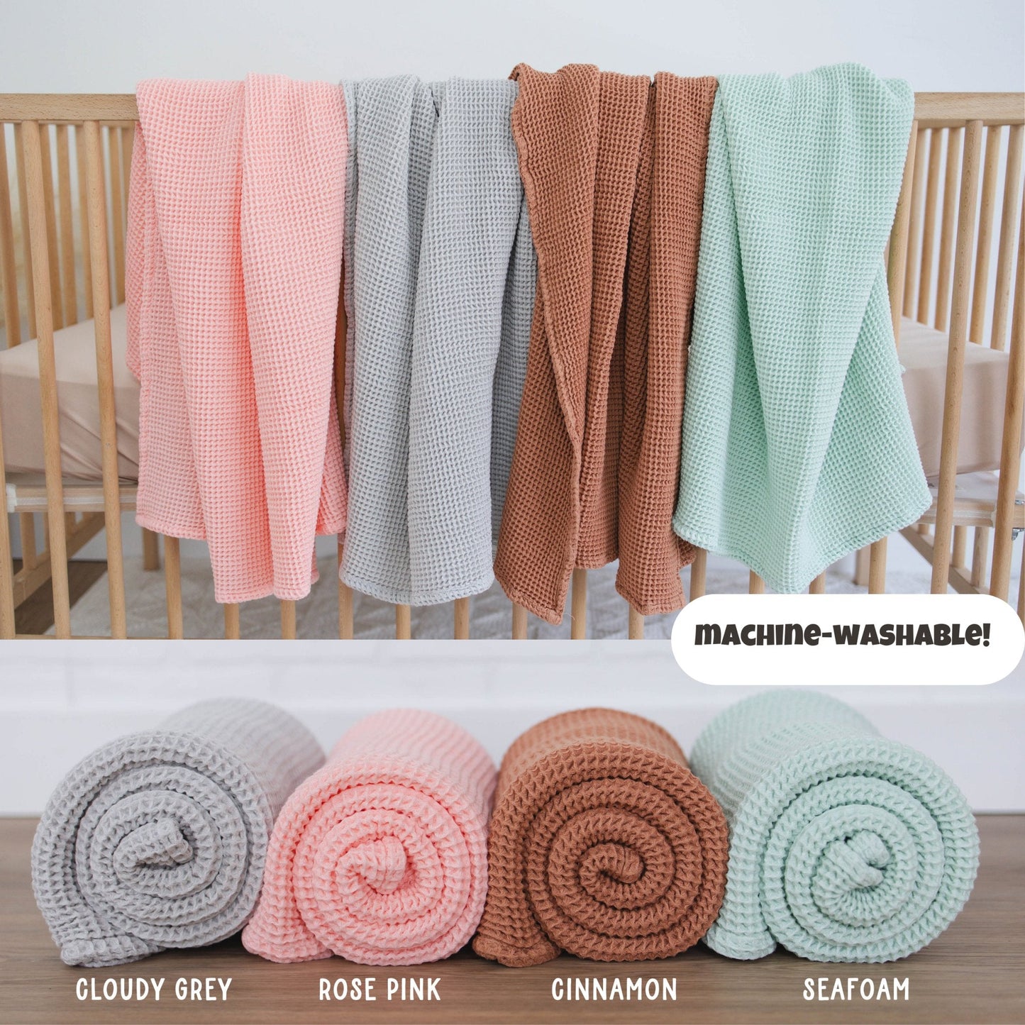 Rose Pink Waffle Baby Blanket